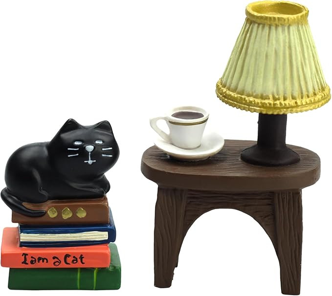 Cute Mini Cat on Books Figurine Resin Cat for Office, Home Decoration Perfect Cute Cat Gift for C... | Amazon (US)