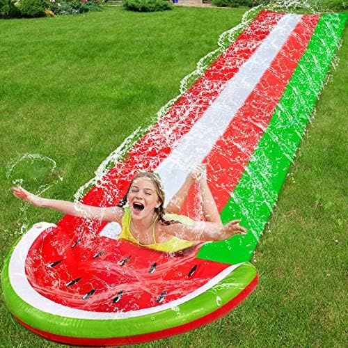 TURNMEON 16 Ft Watermelon Slip Slide Lawn Water Slides with Sprinkler Inflatable Crash Splash Pad... | Amazon (US)