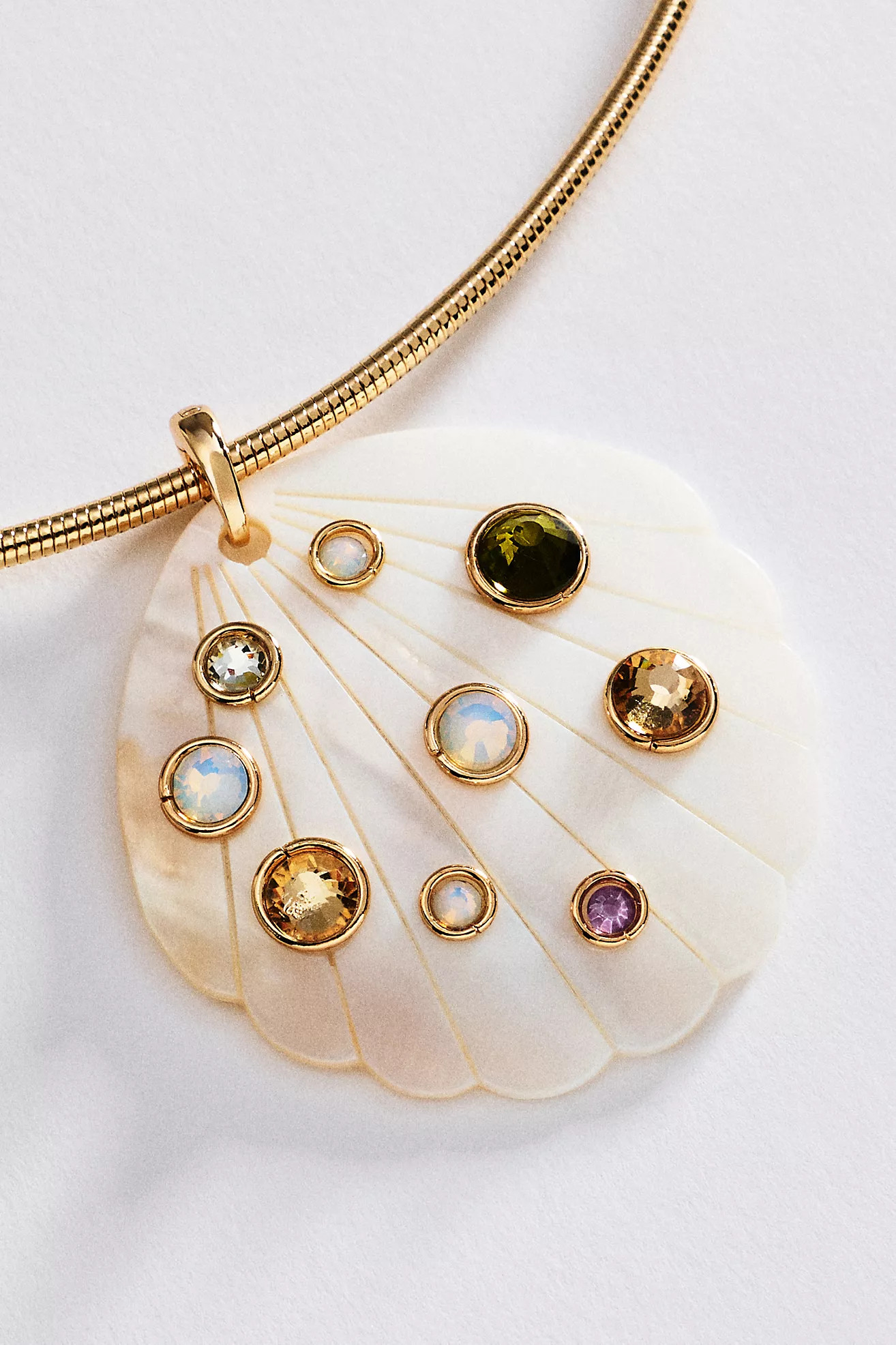 Embellished Shell Pendant Collar Necklace | Anthropologie (US)