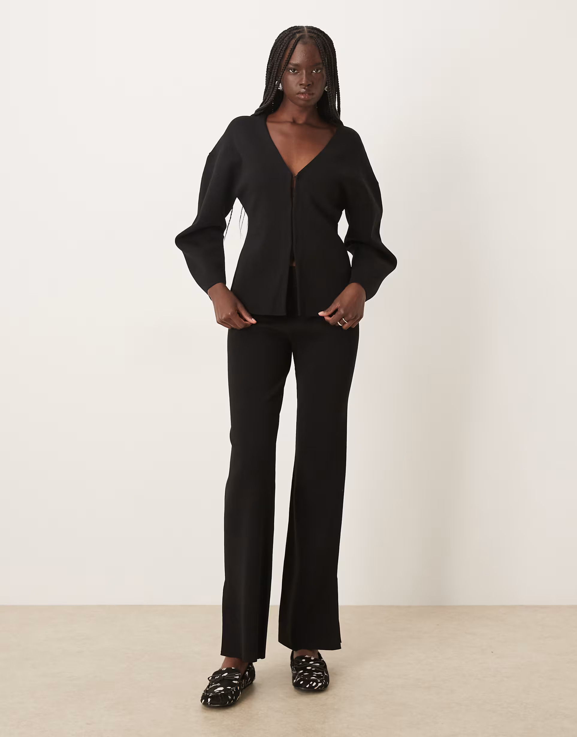 Mango Sofias knitted trouser co-ord in black | ASOS (Global)