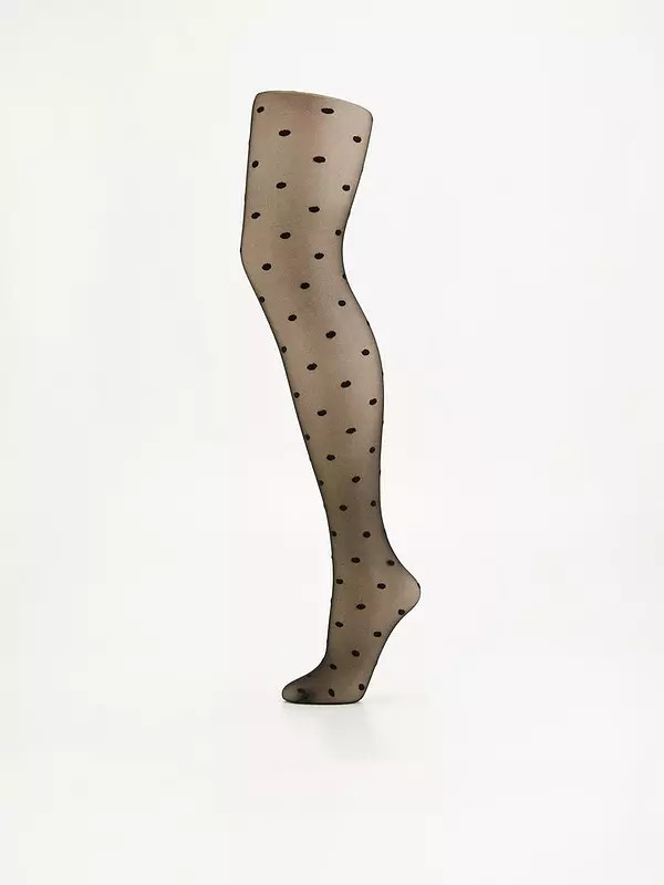 V by Very Spot Sheer Tight - Black | Very (UK)