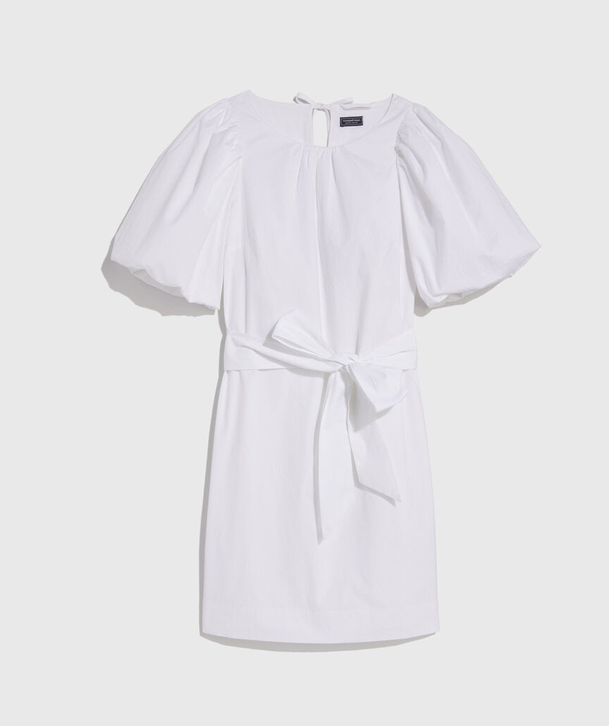 Poplin Puff-Sleeve Shift Dress | vineyard vines