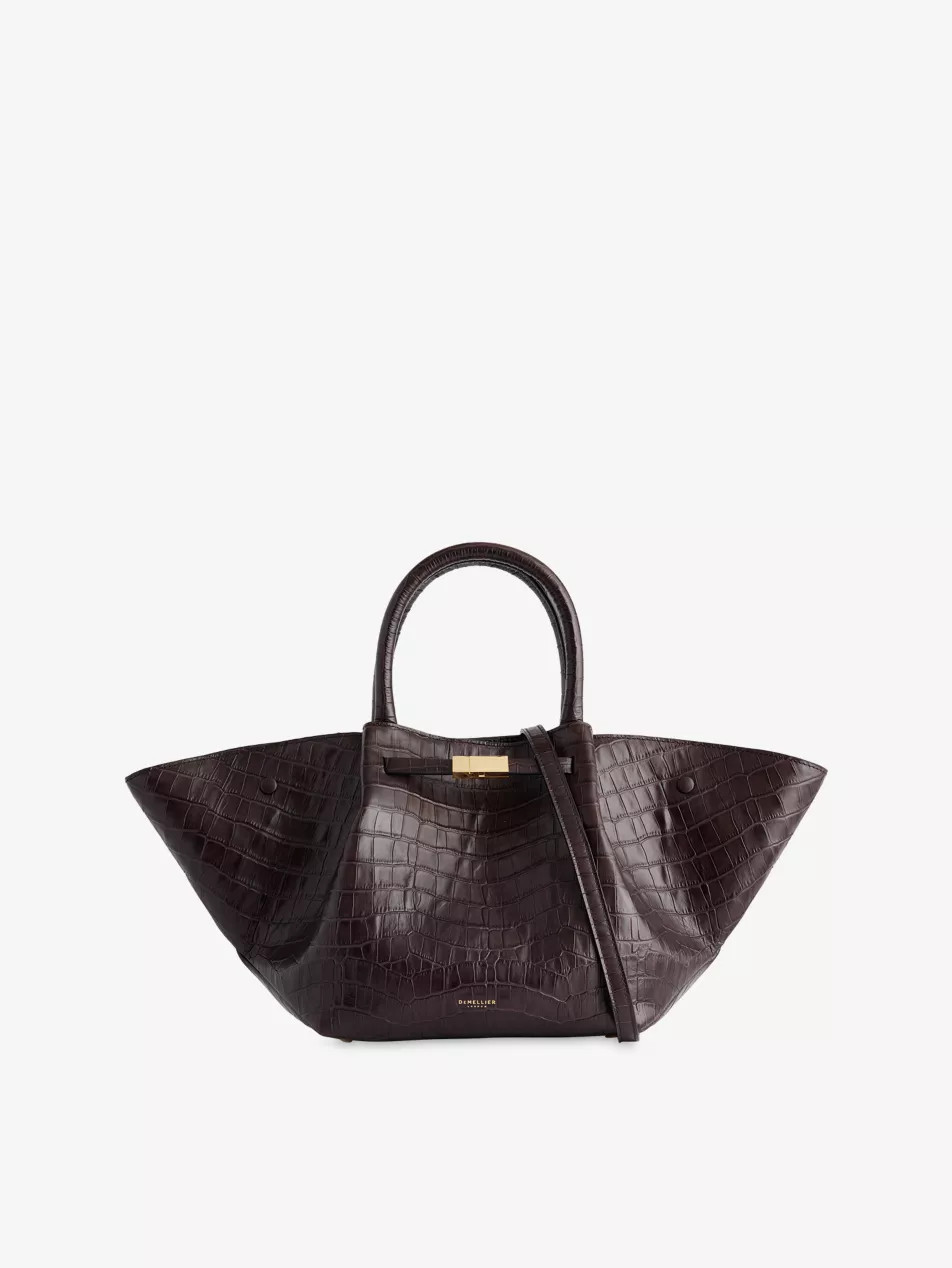 The Midi New York Embossed Leather Tote Bag | Selfridges