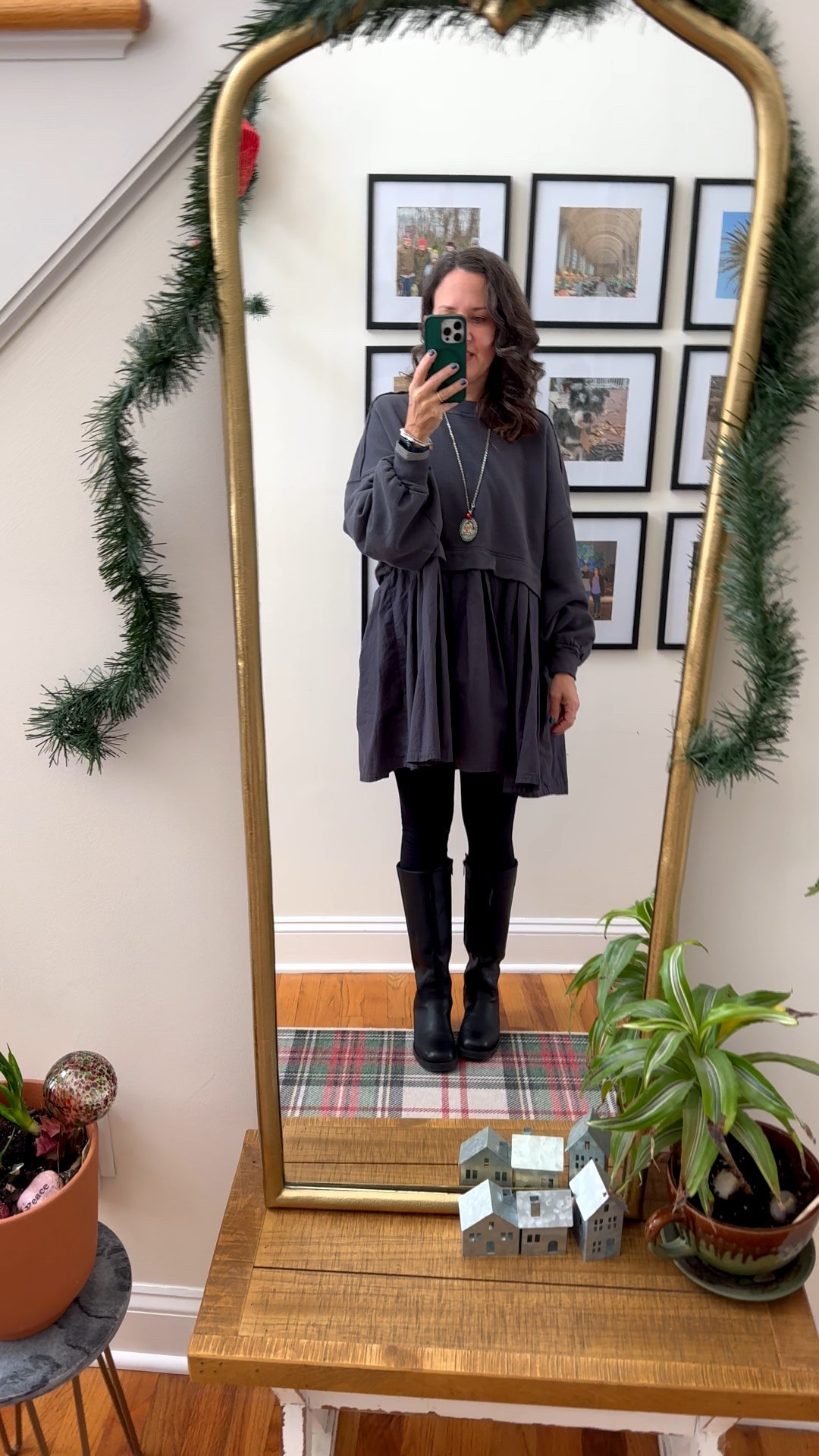 This Free People dress comes in clutch when I don’t know what to wear or when I feel blah or bloated. Layering it with a long sleeve top, fleece lined leggings, warm socks and knee high boots. Perfect winter outfit in my opinion!

#LTKmomlife #LTKOver40 #LTKSeasonal