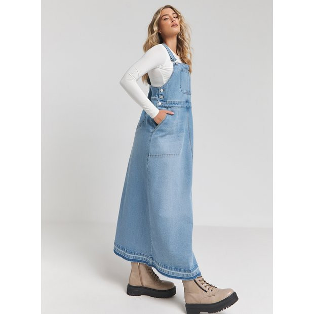 Buy SIMPLY BE Dungaree Denim Maxi Dress 10 | Dresses | Tu | Tu Clothing