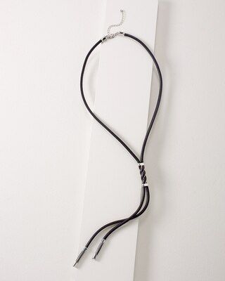 Faux Leather & Silvertone Y-Necklace | White House Black Market