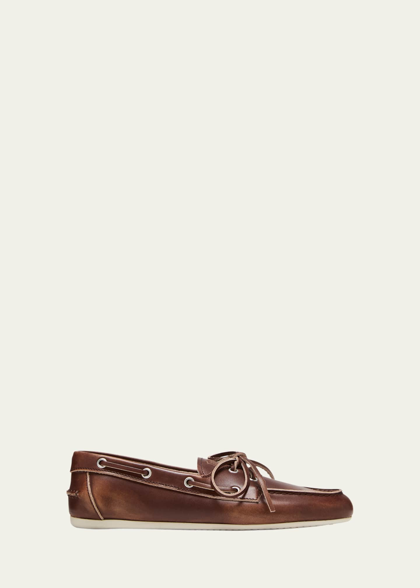 Miu Miu Leather Lace-Up Moccasins | Bergdorf Goodman