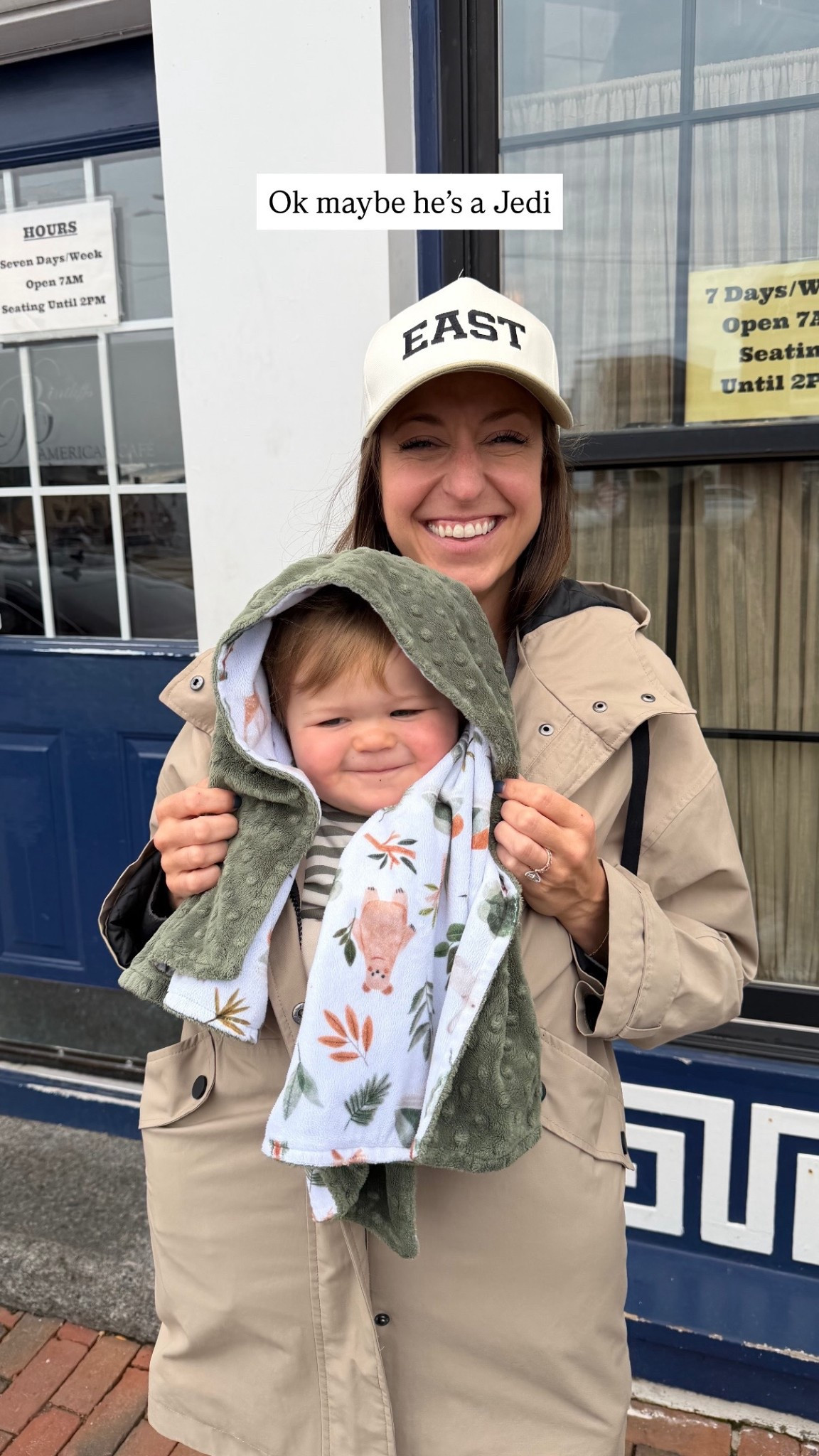 Our little Jedi! First of all, I love this Seraphine jacket - it fits me and Shelton and my favorite hat from Andar!! These blankets are customizable which is so cute and makes a great gift! 

#LTKFamily #LTKBaby #LTKFindsUnder50