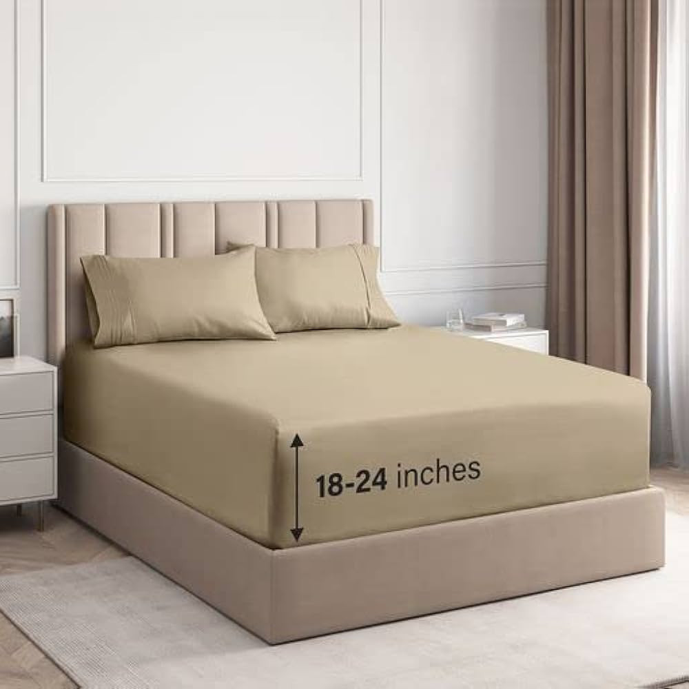 Extra Deep Pocket Sheets - 4 Piece Sheet Set - King Size Sheets Deep Pocket - Extra Deep Bed Shee... | Amazon (US)