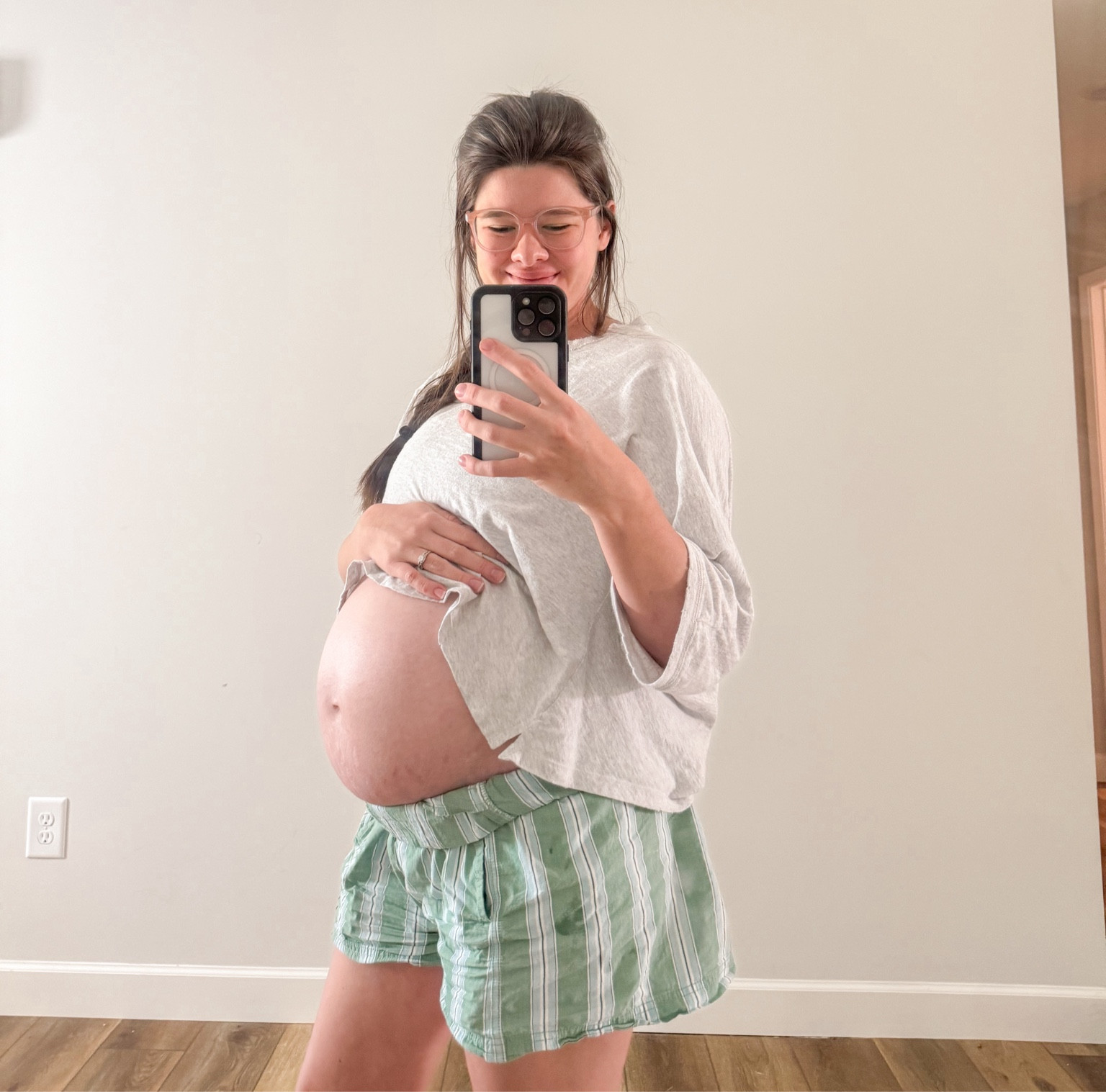 Striped green boxer shorts from Free People