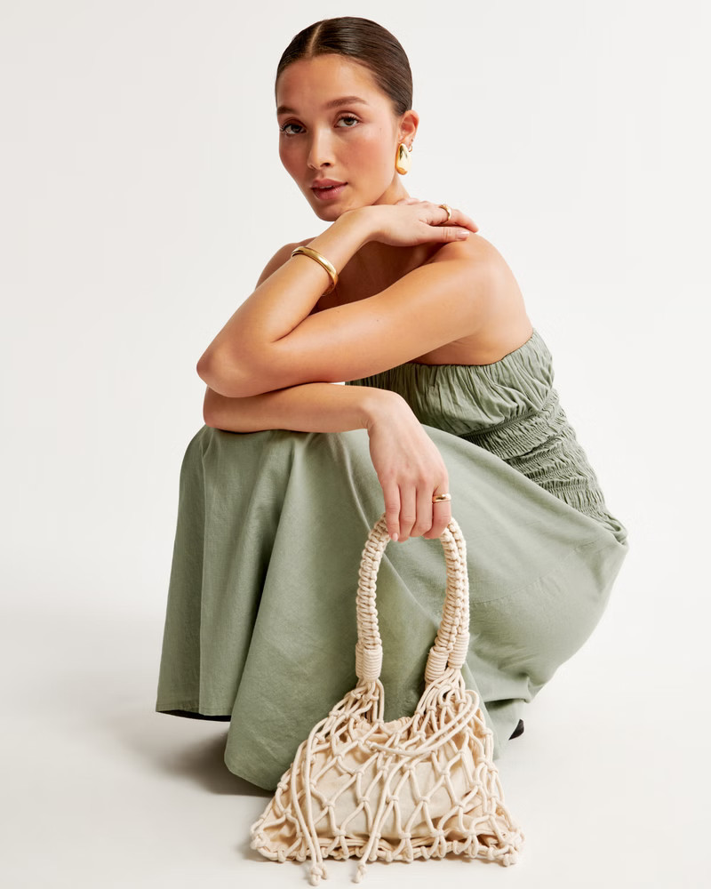 Macrame Bucket Bag | Abercrombie & Fitch (UK)