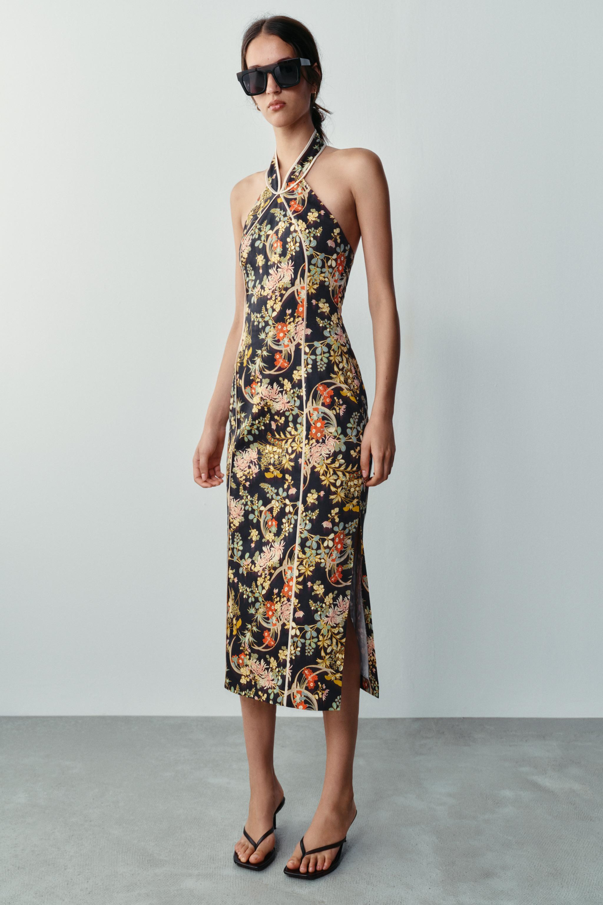 PRINTED HALTER DRESS | Zara UK