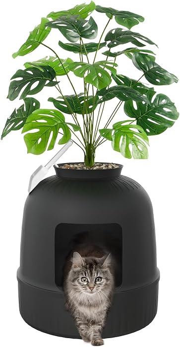 Lifewit Hidden Plant Cat Litter Box with Plastic Scoop, Black | Amazon (US)