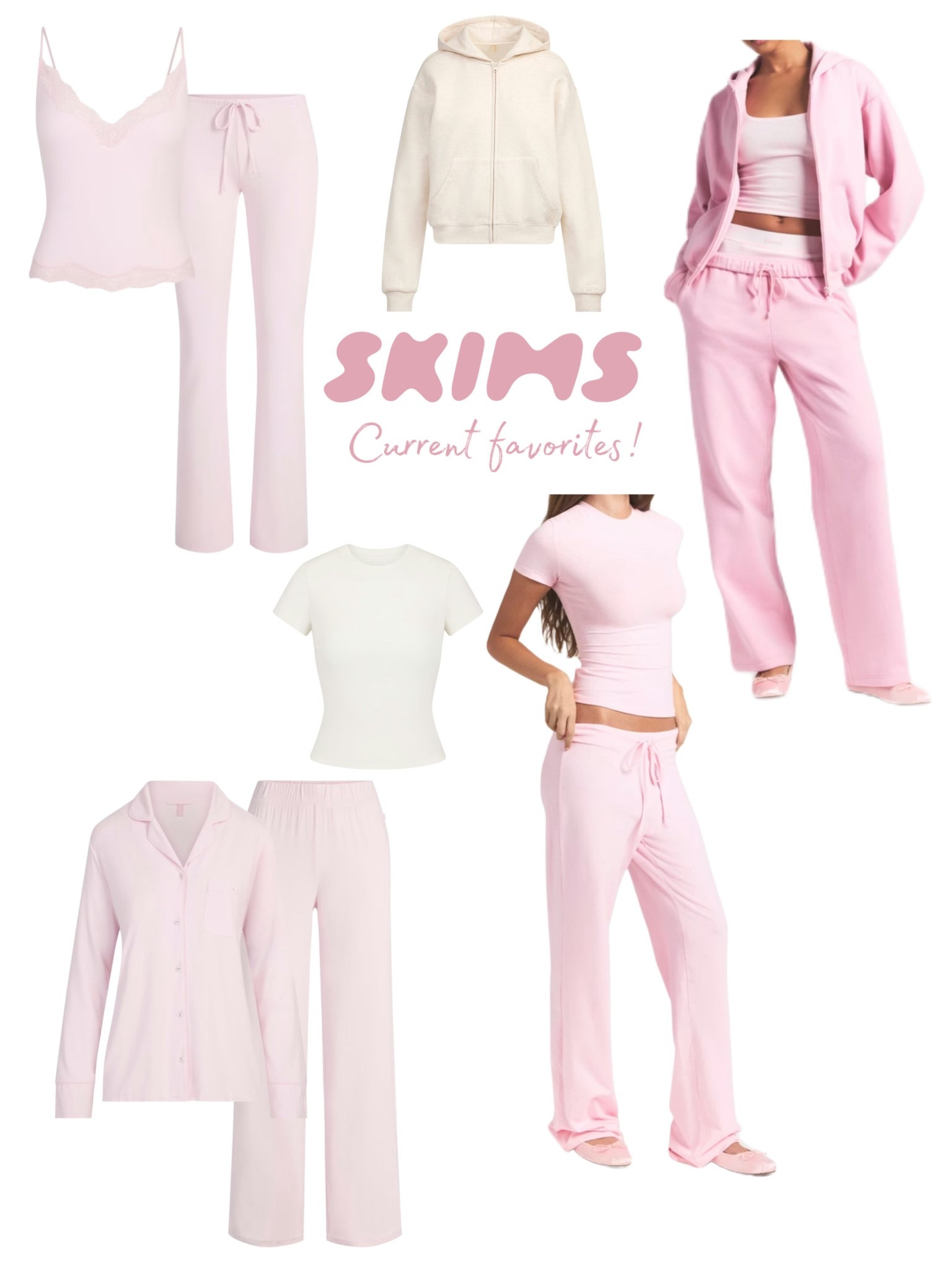 Skims current favorites new in Valentine’s Day pink white hoodie heathered oatmeal pajamas pjs pants sweats tshirts 

#LTKmorningroutine #LTKValentine #LTKmomlife