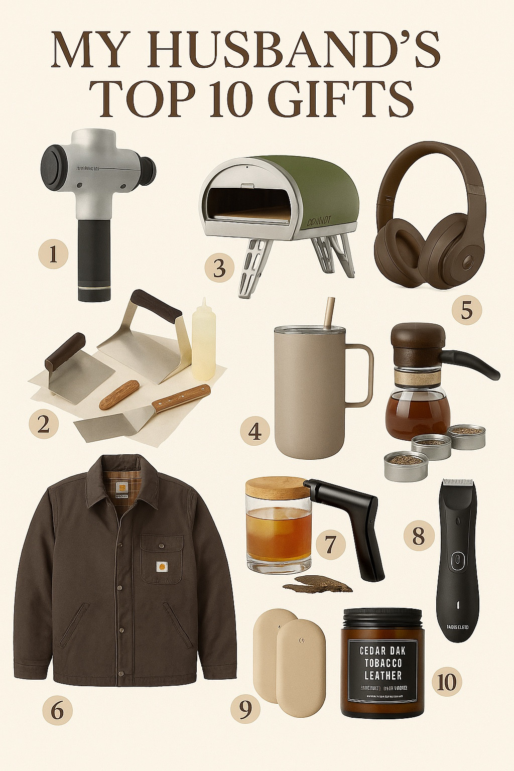 Gift ideas my husband actually loves — cozy, practical, and guy-approved. From kitchen favorites to recovery gear and everyday essentials… these are the things he uses nonstop. Tap to shop the numbered items. 🎄🤍

#LTKGiftGuide #LTKMens #LTKHoliday
