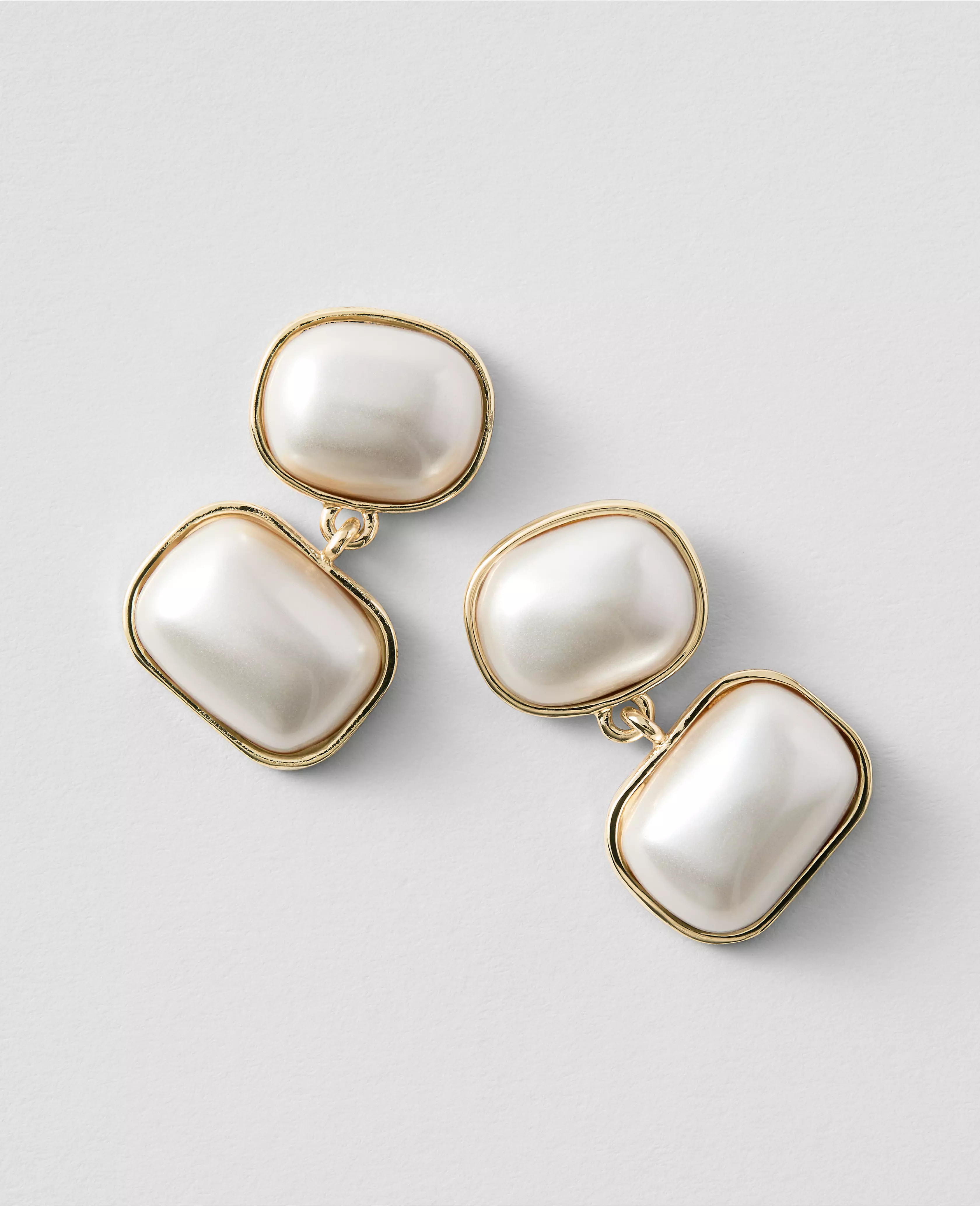 Double Pearlized Drop Earrings | Ann Taylor