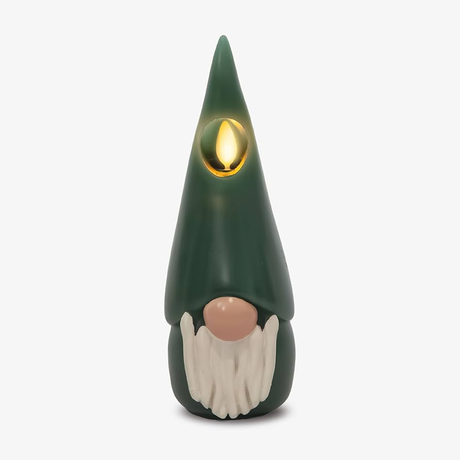 Luminara Flameless Candle Gnome Figural 2.8" x 8" Smooth Finish Real Wax Unscented Winter Christm... | Amazon (US)