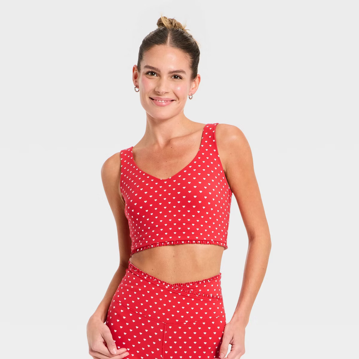 Women's Everyday Soft Light Support Ruffle Longline Bra - All in Motion™ | Target