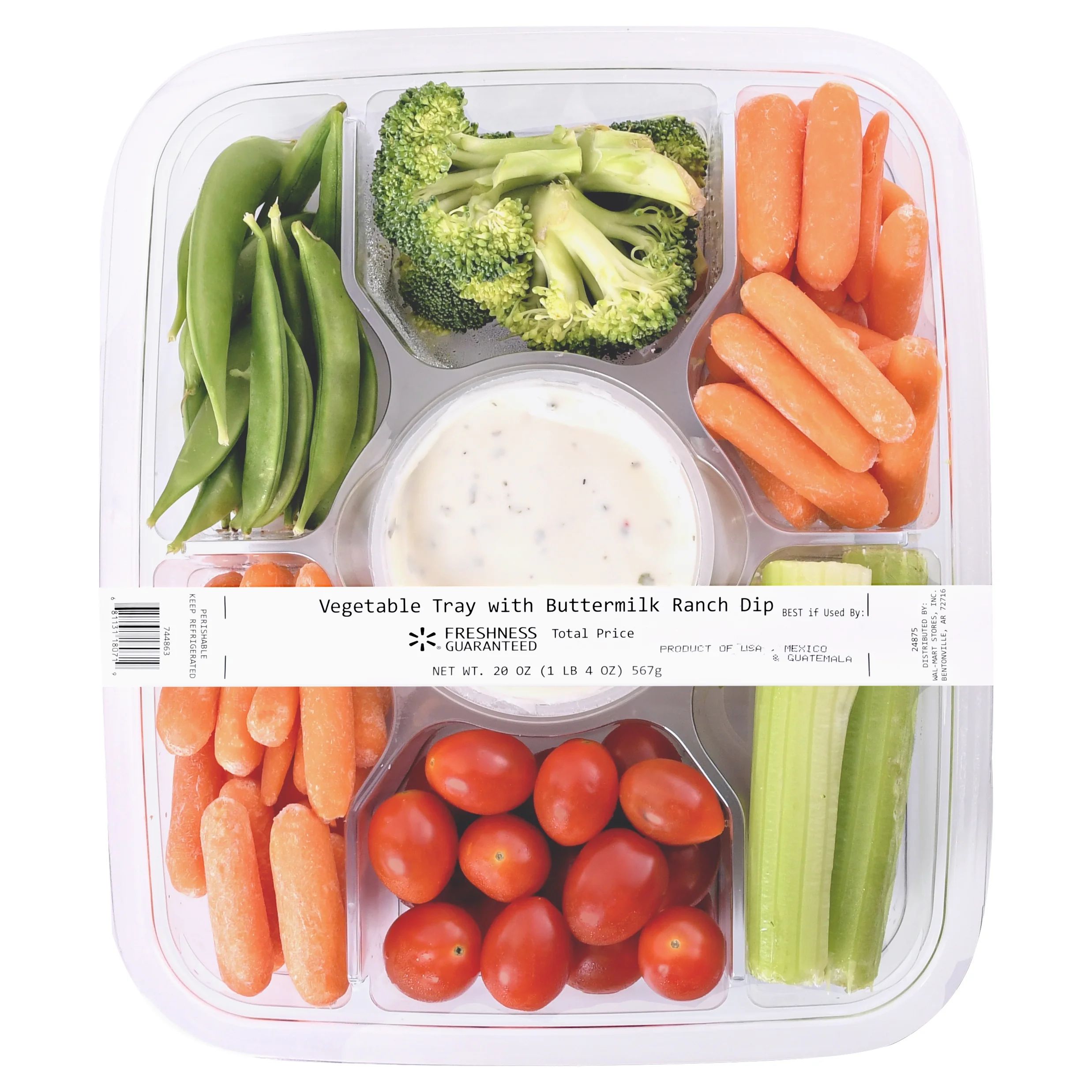 Vegetable Tray with Buttermilk Ranch Dip, 20 oz | Walmart (US)