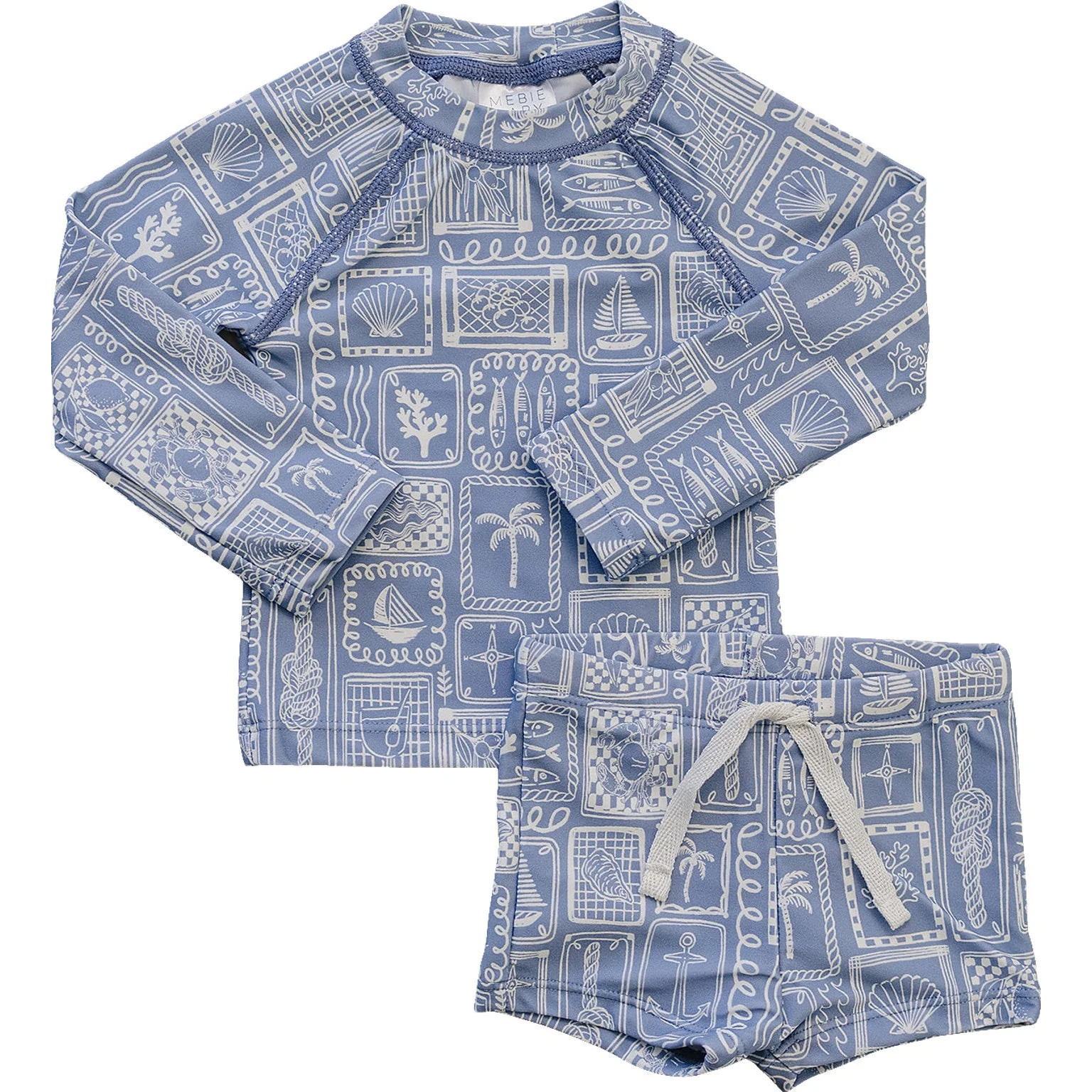 blue beach long sleeve swim set | Daffodilly