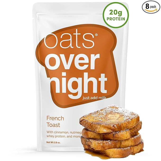Oats Overnight French Toast - Overnight Oats with 20g Whey Protein, High Fiber Breakfast Protein ... | Amazon (US)