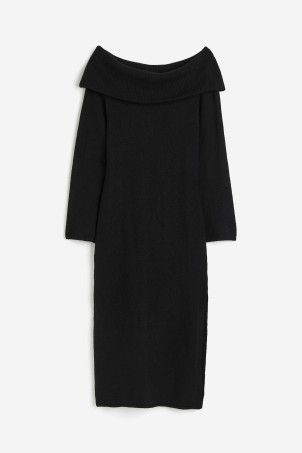 Off-the-shoulder Bodycon Dress - Black - Ladies | H&M US | H&M (US + CA)