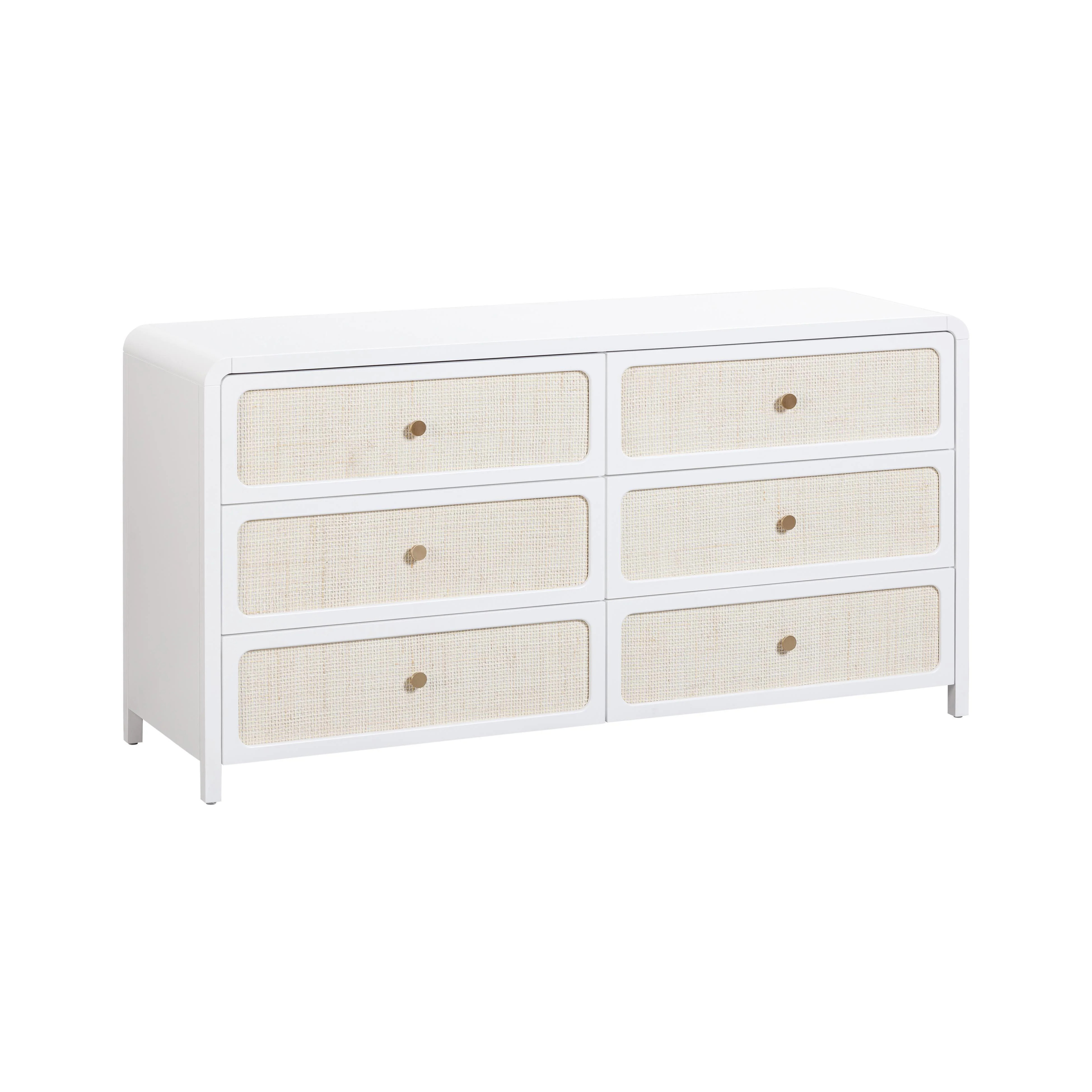 Patty White Rattan 6 Drawer Dresser | TOV Furniture