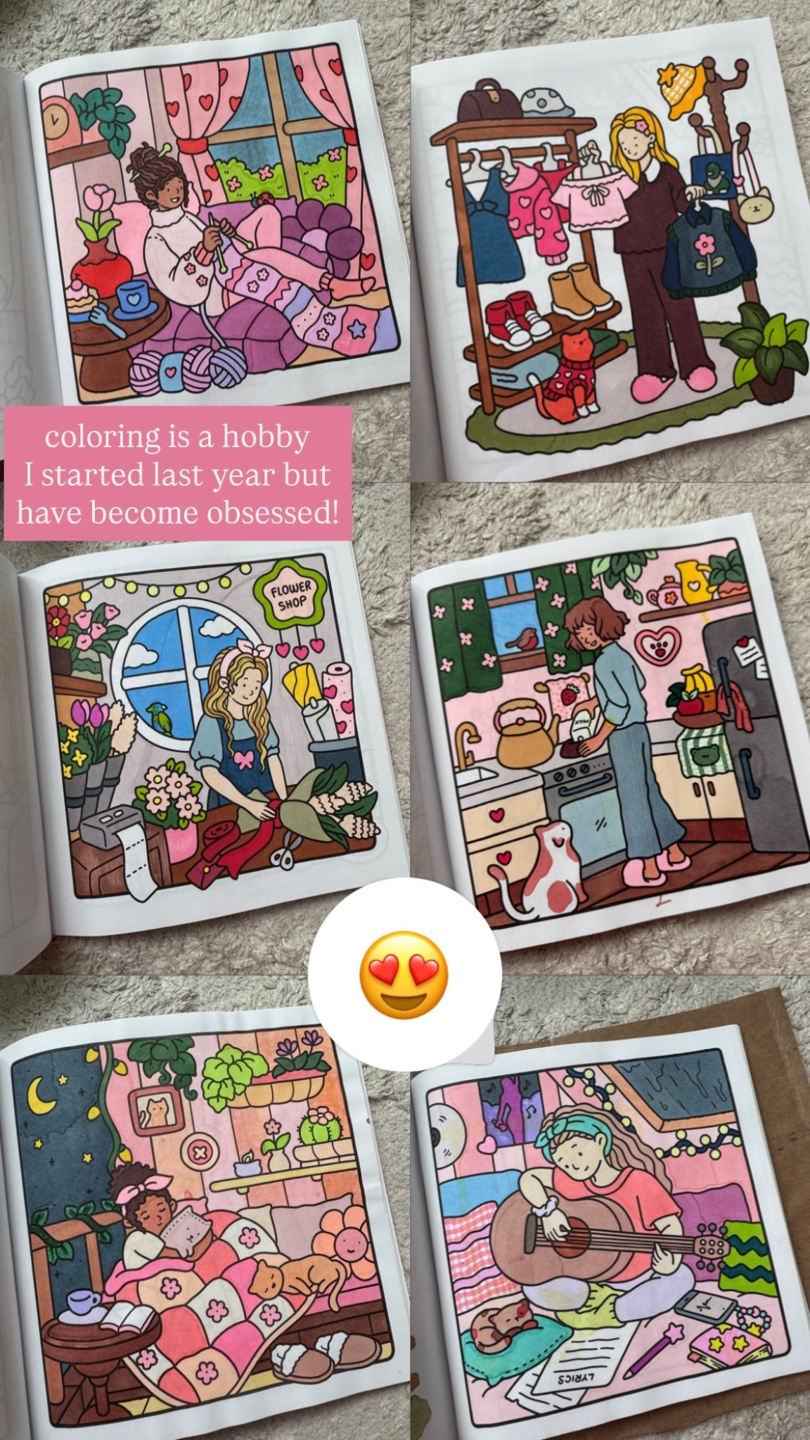 Hobbies for girls - coloring markers and fun coloring books 