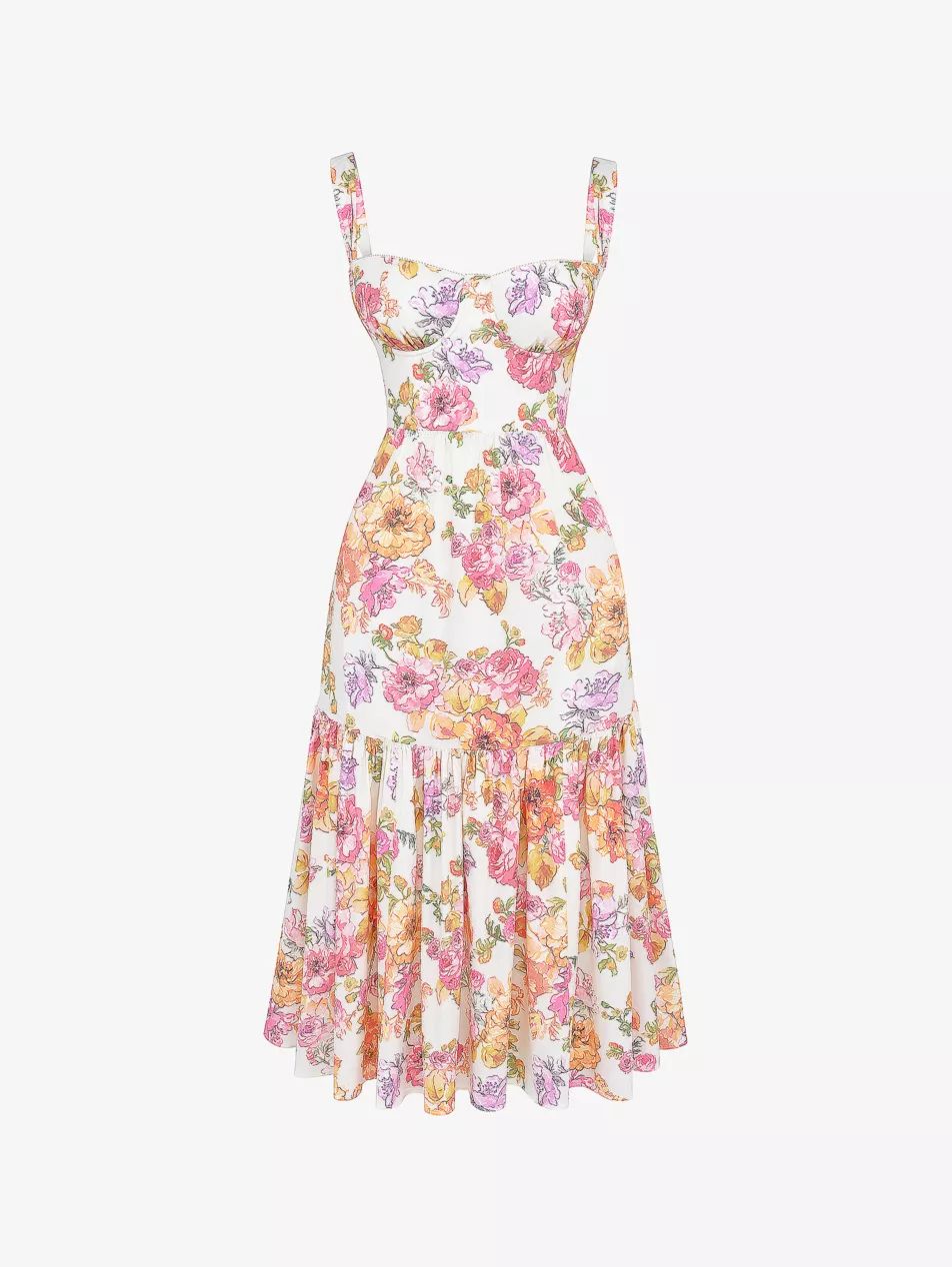 Elia floral-print stretch-cotton midi dress | Selfridges