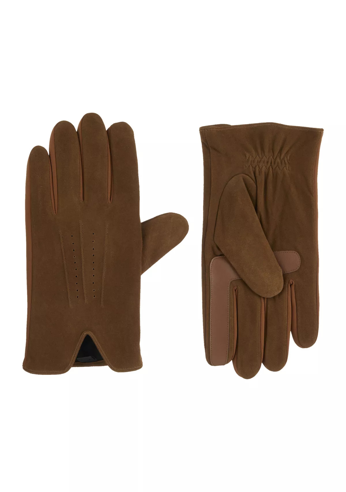 Genuine Suede with Ultraplush Lining 3-Draw Touchscreen Gloves | Belk