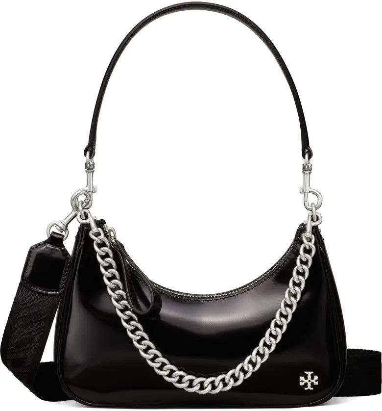 Tory Burch 151 Mercer Patent Small Leather Crescent Bag | Nordstrom | Nordstrom