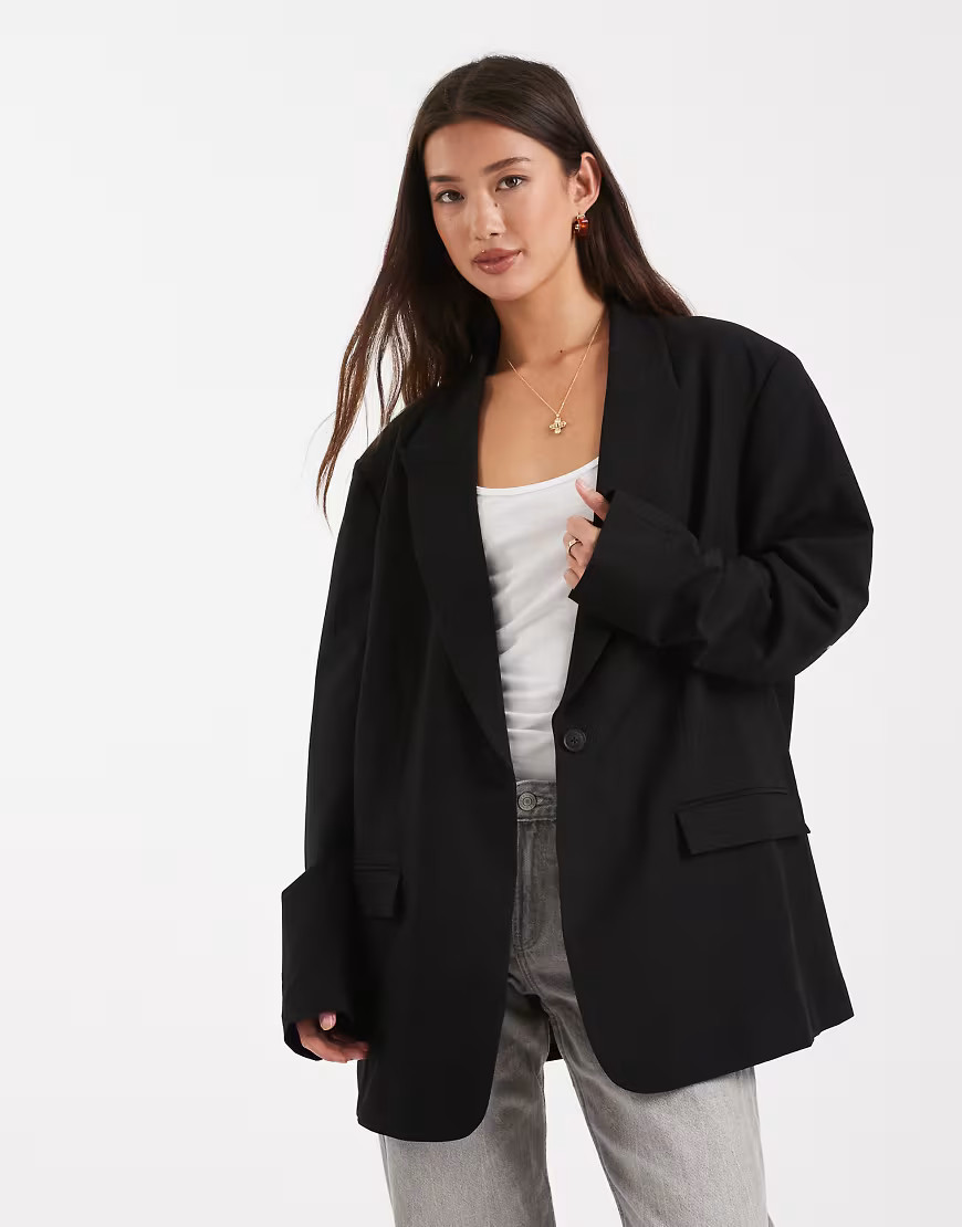 ASOS DESIGN oversized blazer in black | ASOS (Global)