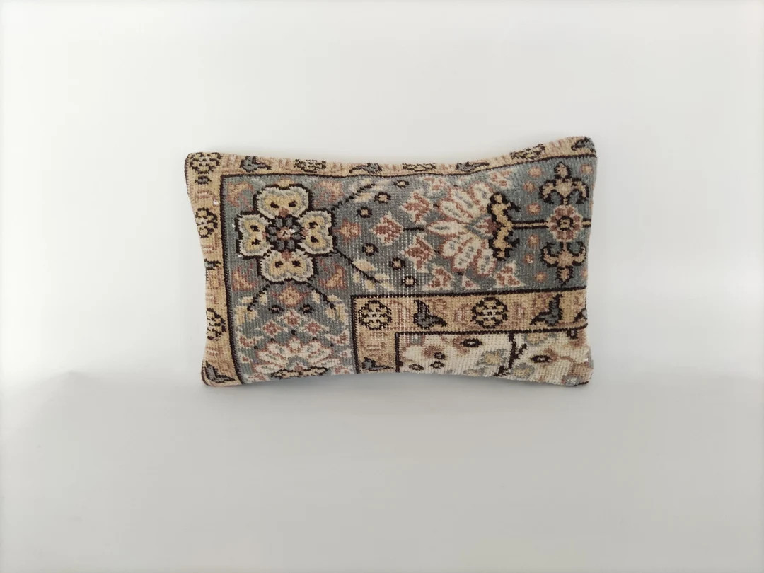 Antique Brown Pillow Cover 12x20 embroidered Pillow turkish Rug Pillow solid Pillow decorative Pi... | Etsy (US)