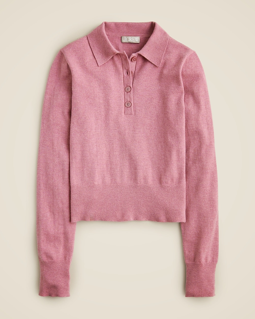 Featherweight cashmere-blend long-sleeve polo shirt | J. Crew US