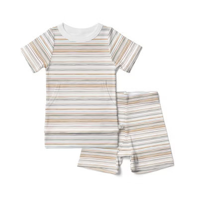 Goumikids Viscose + Organic Cotton Short-sleeve Biker Set, 10-12, boardwalk stripe | Target