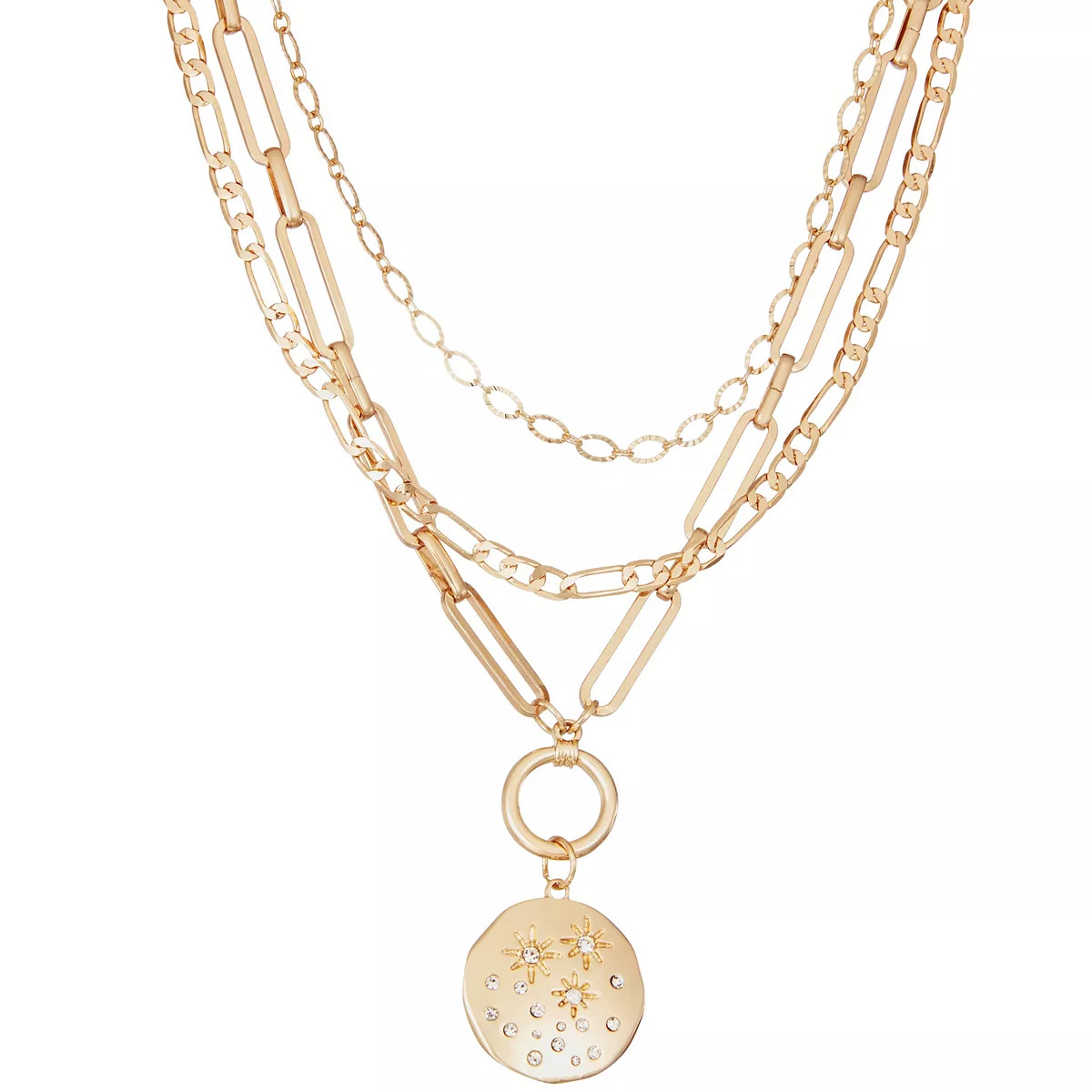 SO® 3 Layer Medal Paperclip Necklace | Kohl's