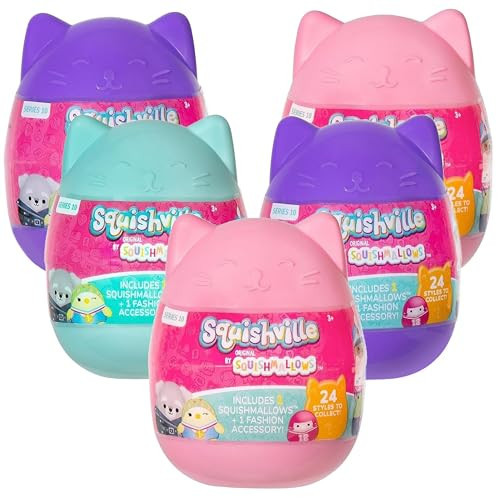 Squishmallows Squishville Series 10 Mini Mystery Plush (5 Pack) Official Jazwares Plush - Collectible Soft & Squishy Easter Eggs Blind Capsules - Styles May Vary - Gift for Boys, Girls & Kids | Amazon (US)