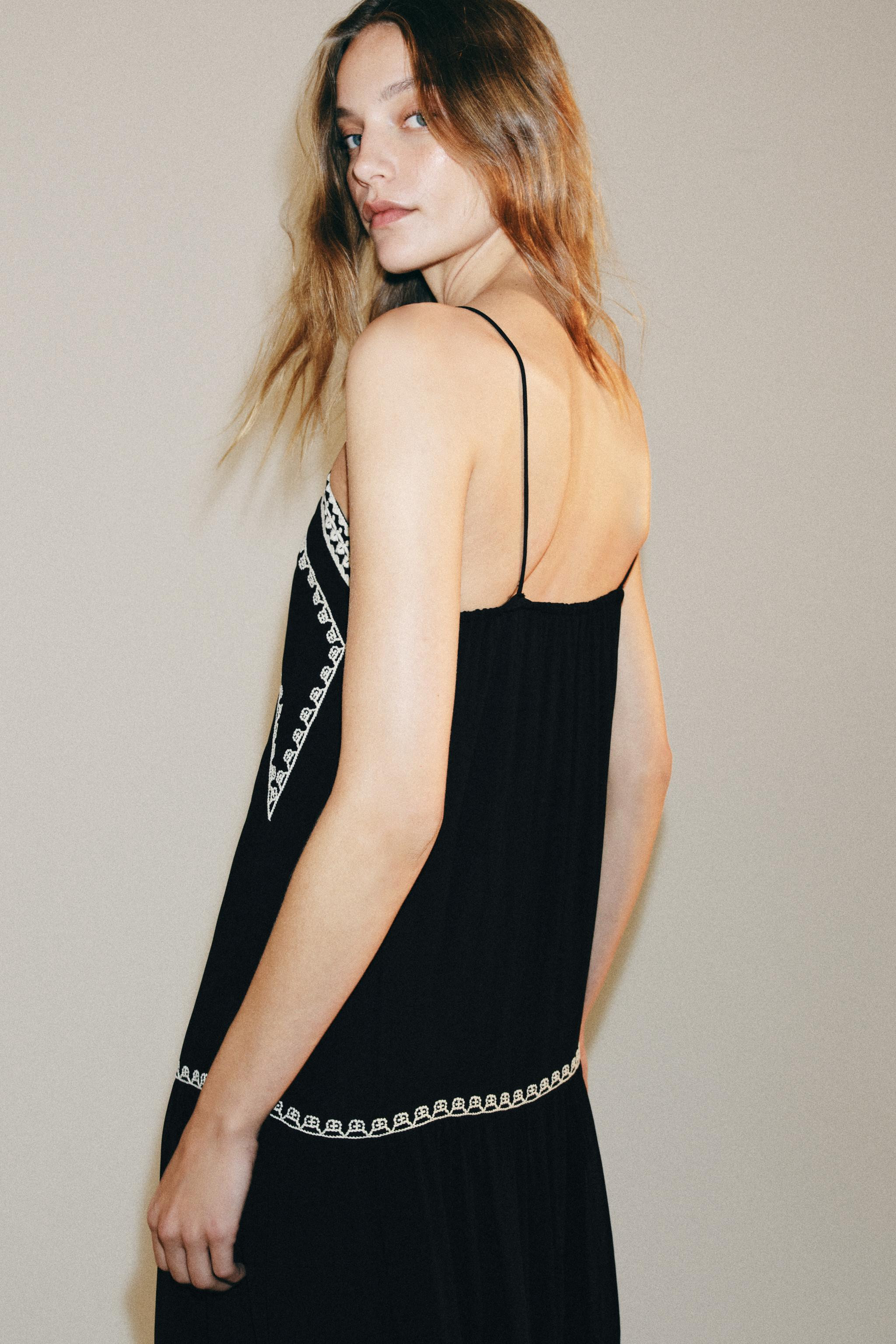 EMBROIDERED LONG DRESS ZW COLLECTION | Zara UK