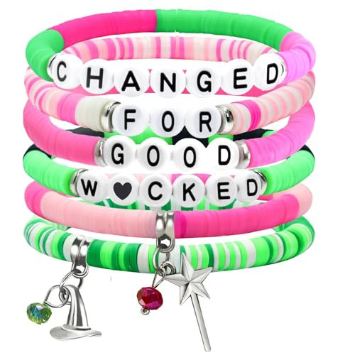 lakayfimily Wicked Friendship Bracelet for Women Magic Wand&Witch Hat Beaded Stretch Bracelet Wicked Gifts Fans Party Dress Costume Accessories | Amazon (US)