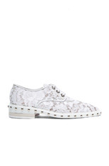 Lace and Mesh Derby Shoes in White | FWRD 