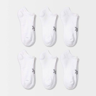 Women&#39;s Extended Size Cushioned 6pk No Show Athletic Socks - All in Motion&#8482; - White 8-1... | Target