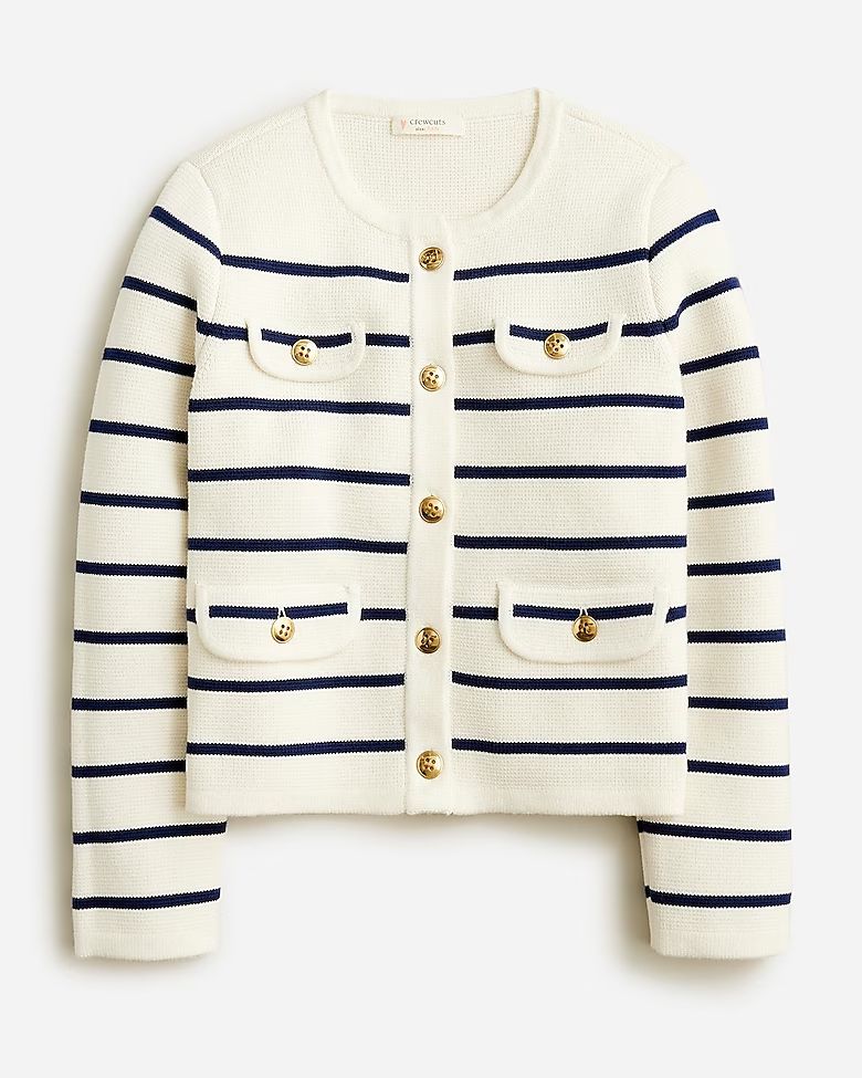 Girls' Emilie sweater lady jacket in stripe | J.Crew US