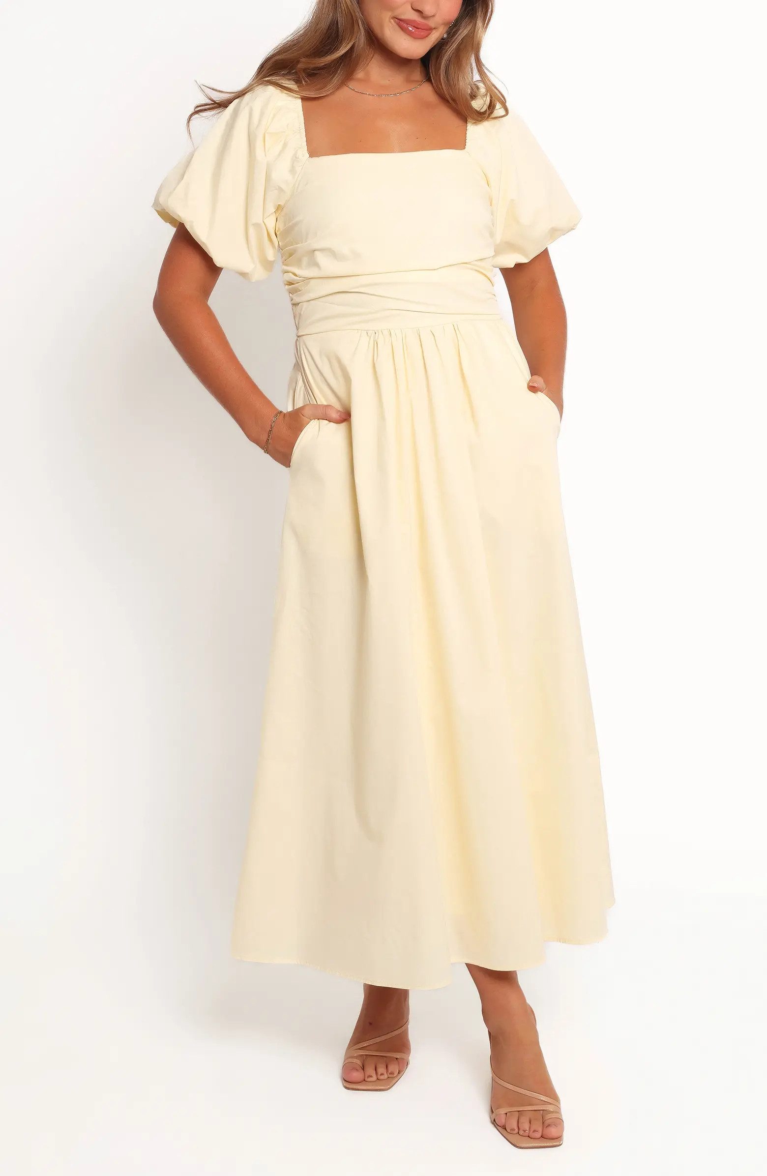 Clo Puff Sleeve Midi Dress | Nordstrom