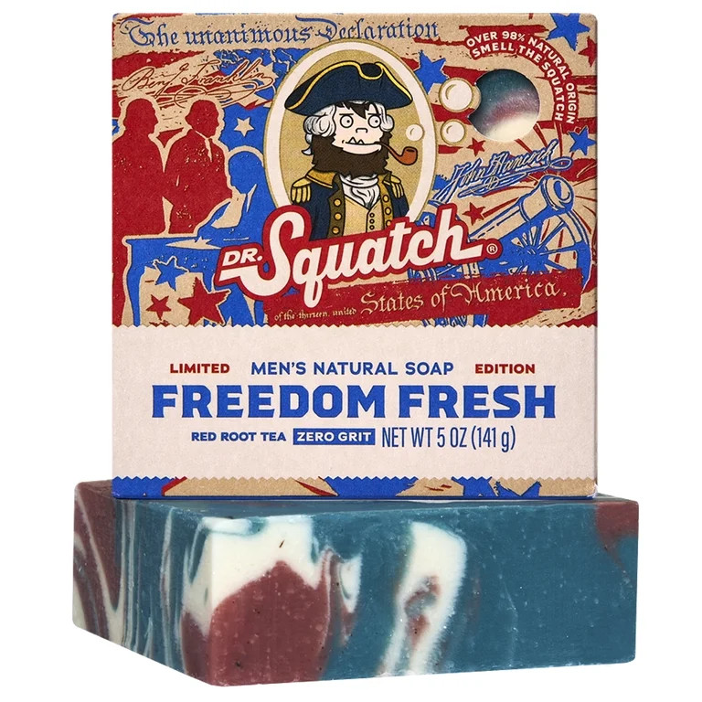 Dr. Squatch Mens Bar Soap, Natural Bar Soap for Men, Freedom Fresh, 5 Oz | Walmart (US)