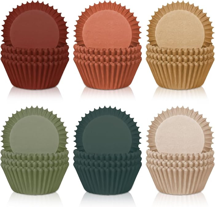 Whaline 300Pcs Autumn Cupcake Liners Warm Thanksgiving Fall Paper Baking Cups Wedding Colors Stan... | Amazon (US)