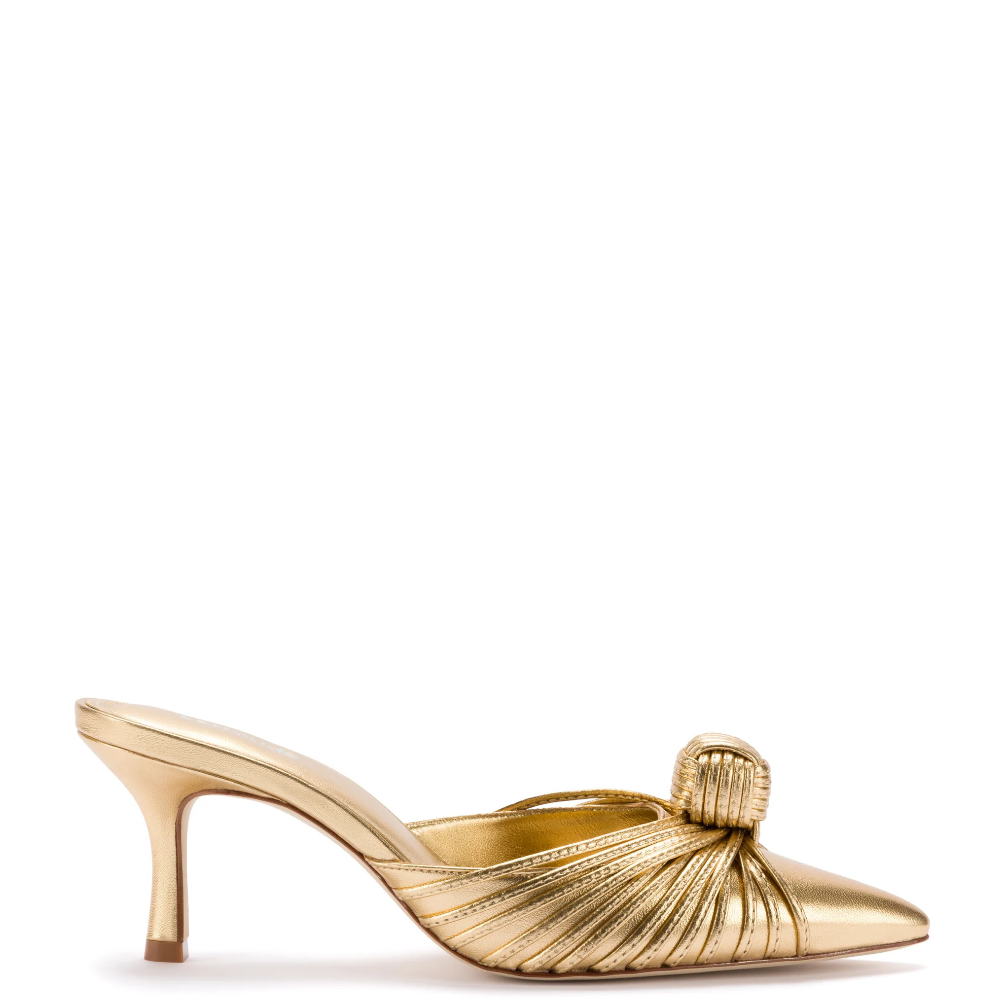 Mini Valerie Pump In Gold Metallic Leather | Larroude