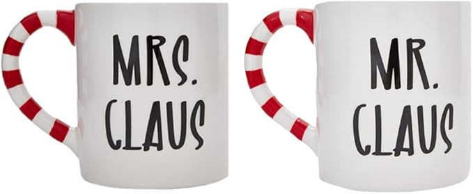 RALME Mr and Mrs Claus Christmas Mugs Set of Two - 16 oz. Large Ceramic Santa Mugs | Amazon (US)