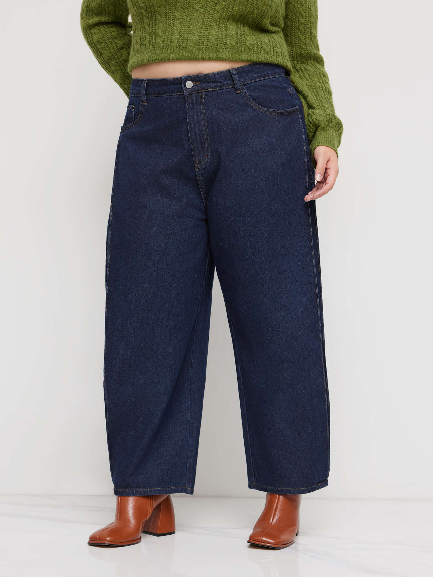 Cider Denim Mid Rise Pocket Baggy Jeans Curve & Plus | Cider