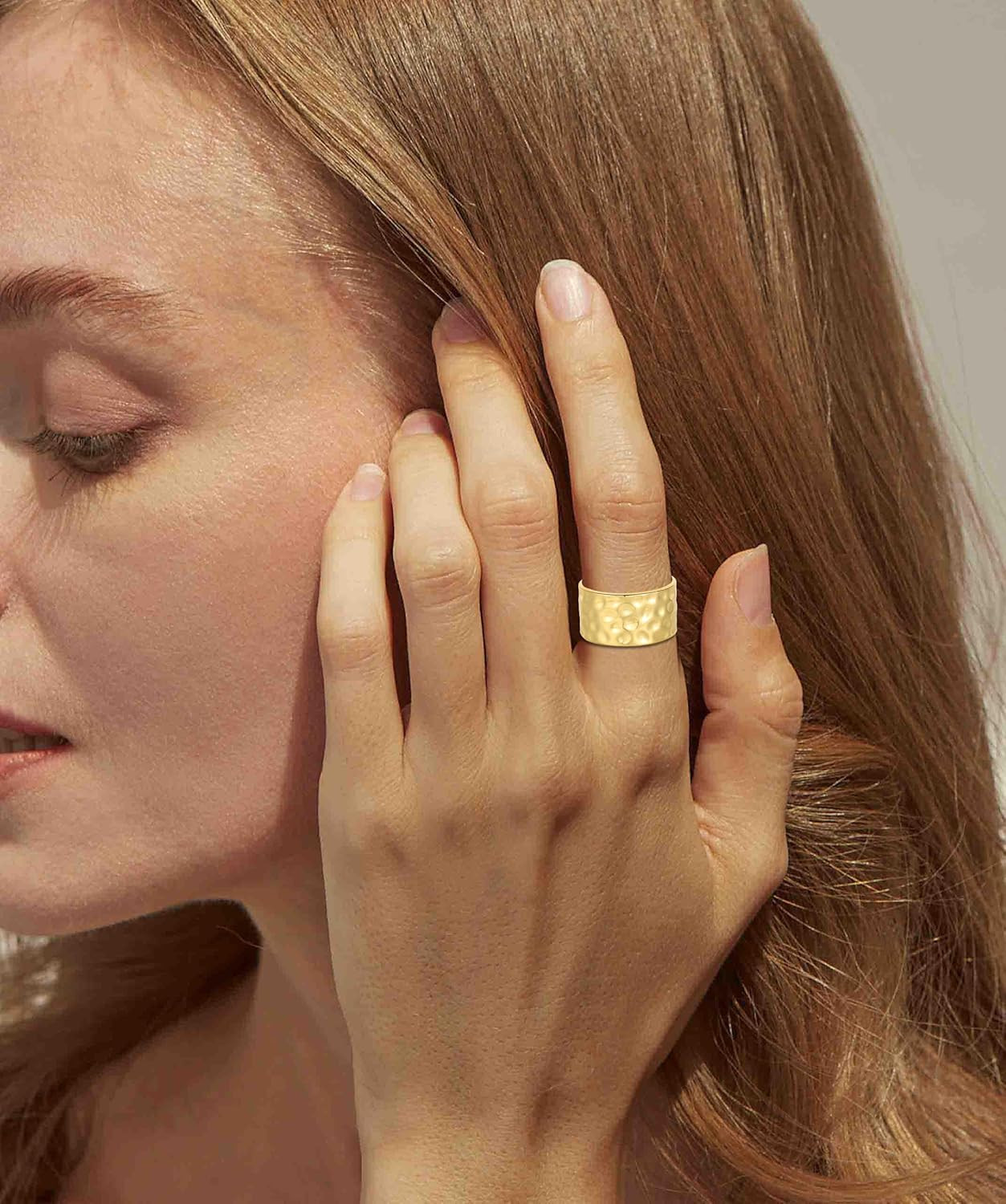 RLMOON 18K Gold or Silver Plated Wide Band Rings 12MM Thumb Ring for Women Men Thick Simple Plain... | Amazon (US)