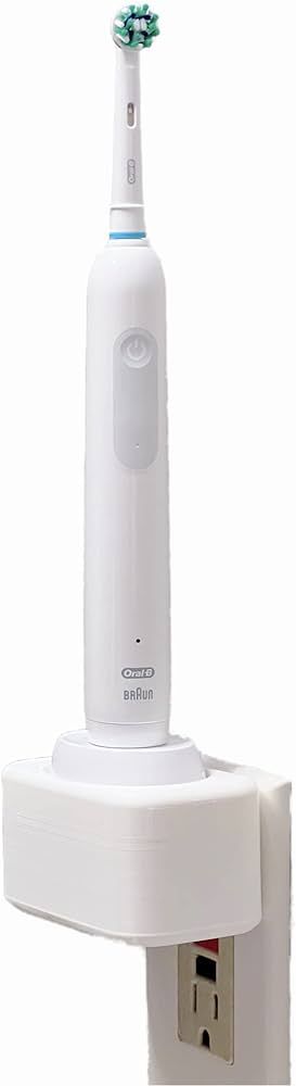 Electric Oral-B Tooth Brush Wall/Outlet Holder/Mount/Cord Organizer (Charger not Included), White | Amazon (US)
